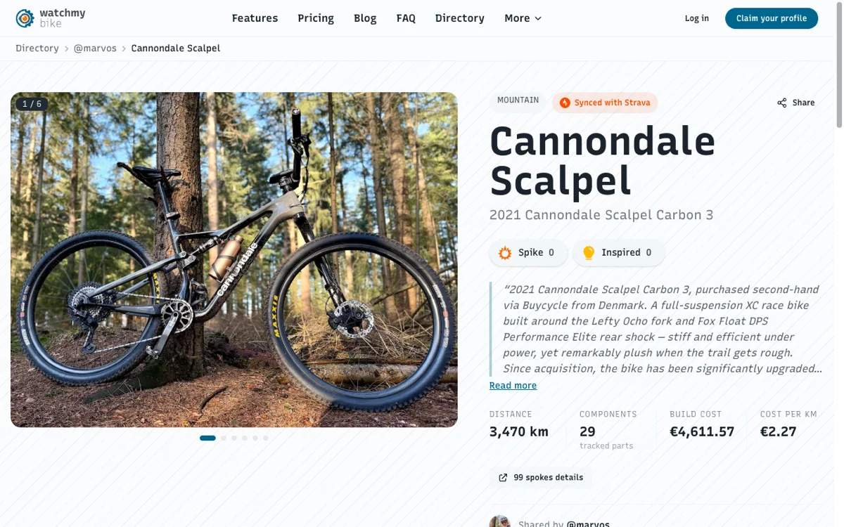 Public Bike Profiles: A Permanent Page for Every Build